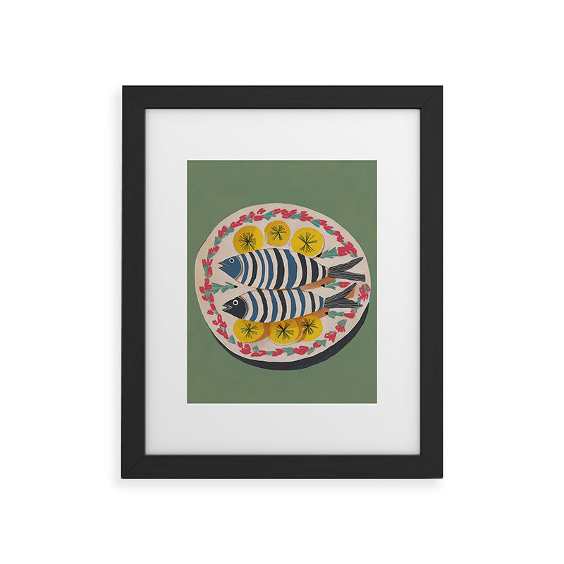 Mediterranean Fish Plate Framed Art Print Gallery Image 29
