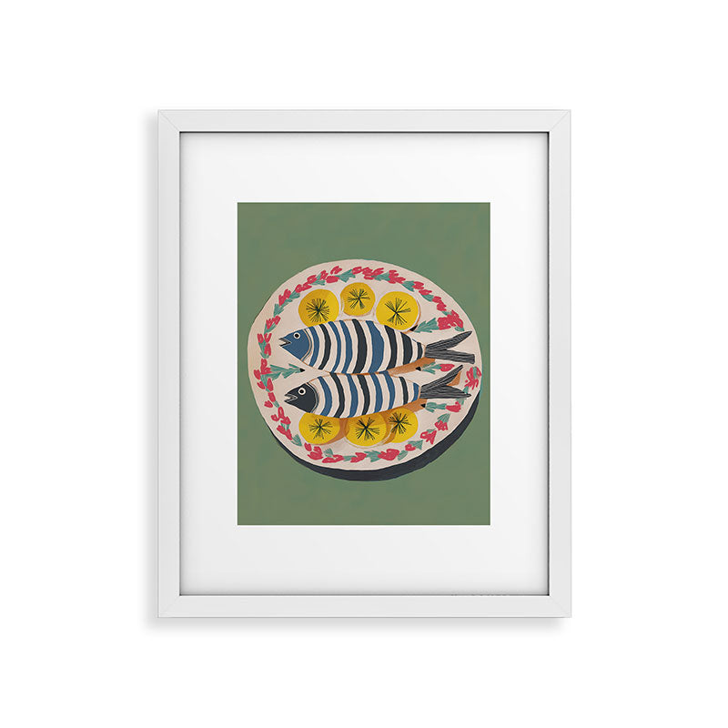 Mediterranean Fish Plate Framed Art Print Gallery Image 22
