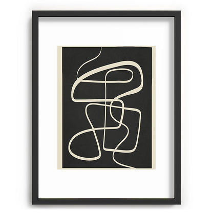 Modern Abstract Lines - Noir Framed Art Print Gallery Image 61