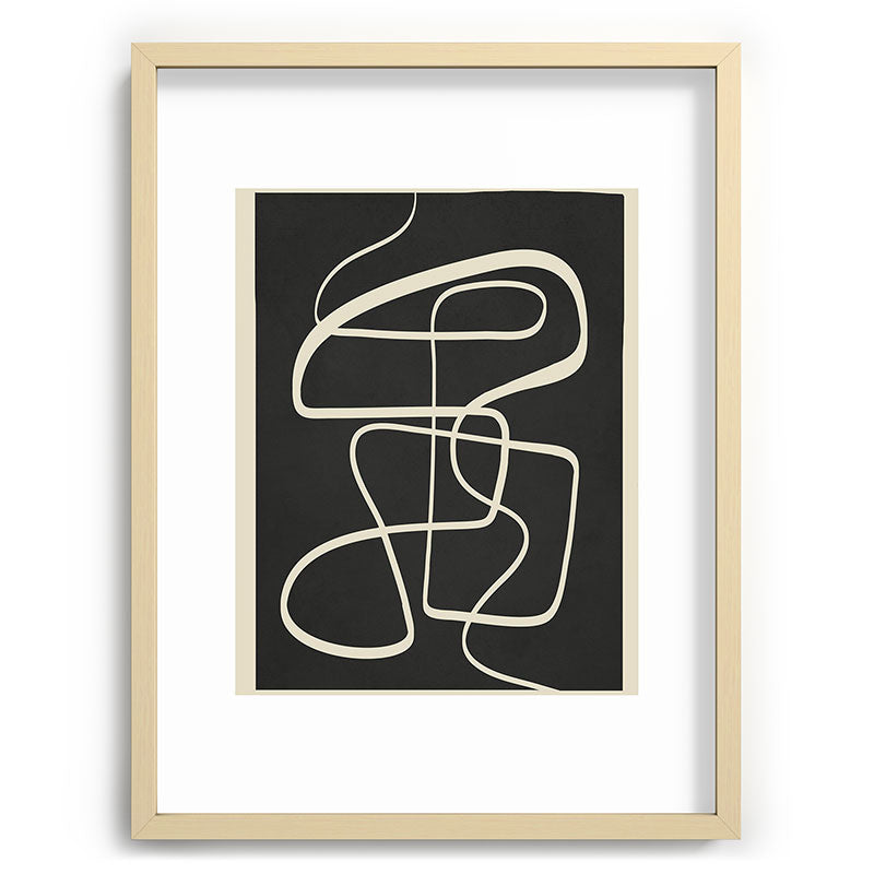 Modern Abstract Lines - Noir Framed Art Print Gallery Image 72