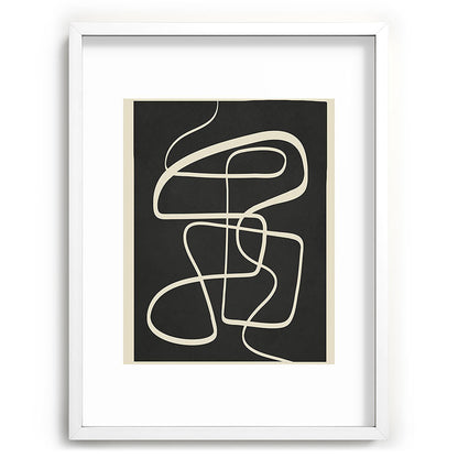 Modern Abstract Lines - Noir Framed Art Print Gallery Image 79