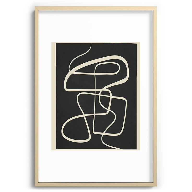 Modern Abstract Lines - Noir Framed Art Print Gallery Image 74