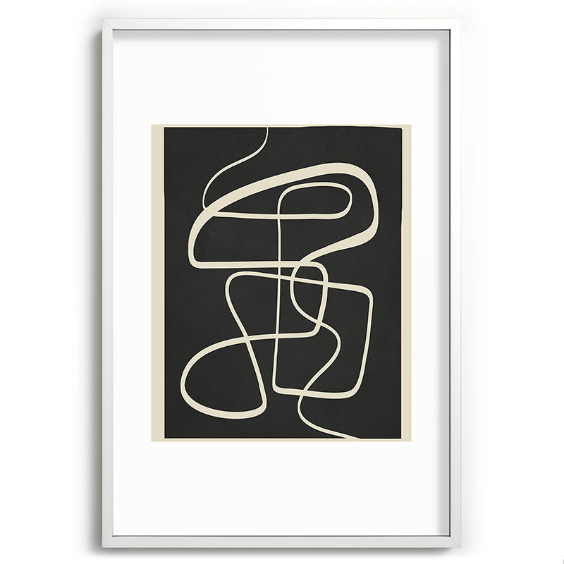 Modern Abstract Lines - Noir Framed Art Print Gallery Image 80