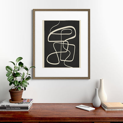 Modern Abstract Lines - Noir Framed Art Print Gallery Image 42