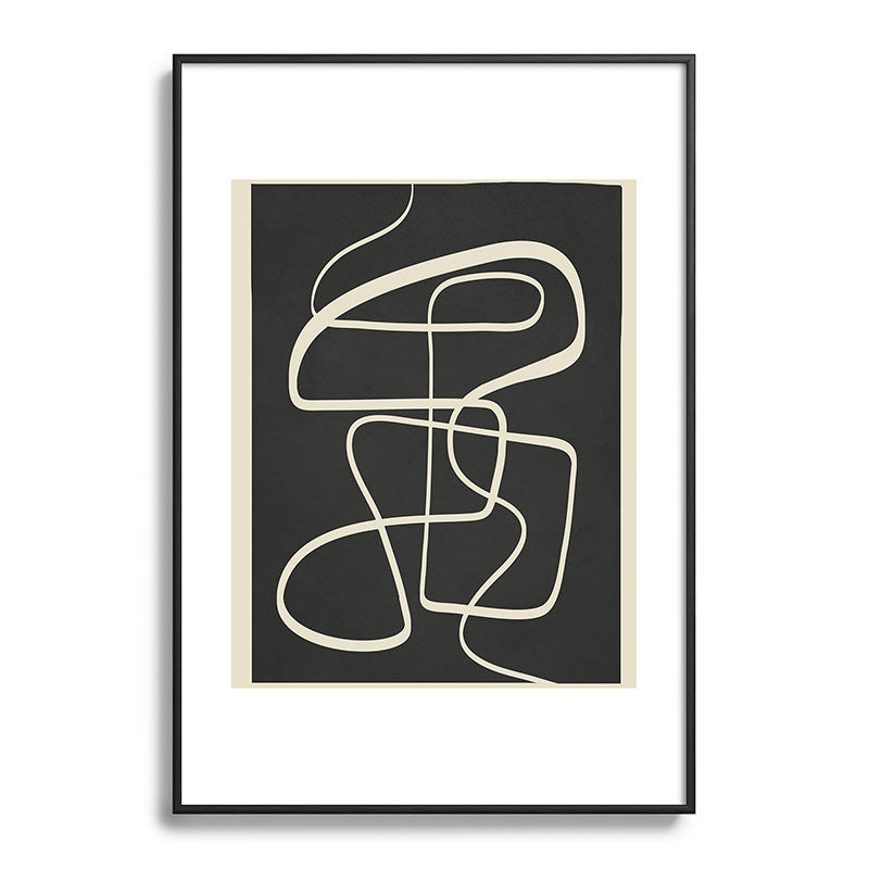 Modern Abstract Lines - Noir Framed Art Print Gallery Image 83