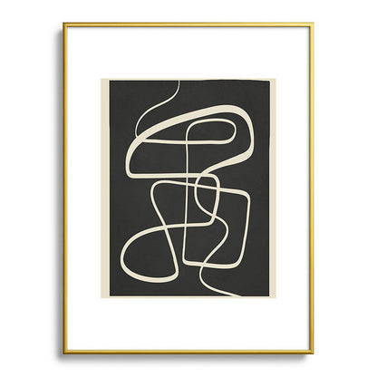 Modern Abstract Lines - Noir Framed Art Print Gallery Image 92