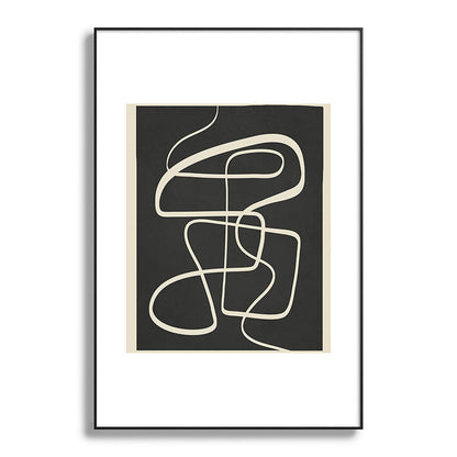 Modern Abstract Lines - Noir Framed Art Print Gallery Image 86