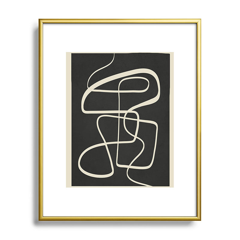 Modern Abstract Lines - Noir Framed Art Print Gallery Image 89