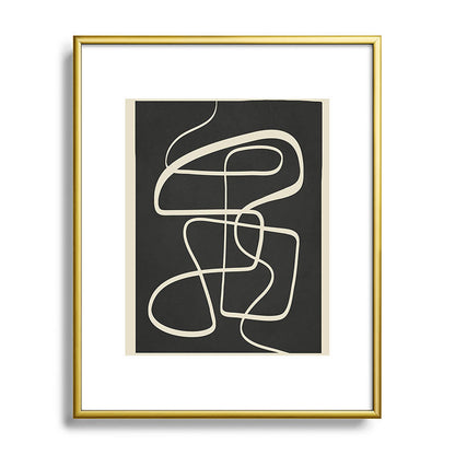 Modern Abstract Lines - Noir Framed Art Print Gallery Image 89