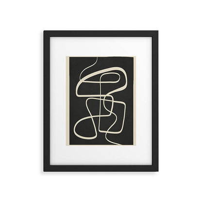Modern Abstract Lines - Noir Framed Art Print Gallery Image 1