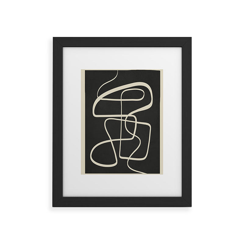 Modern Abstract Lines - Noir Framed Art Print Gallery Image 32