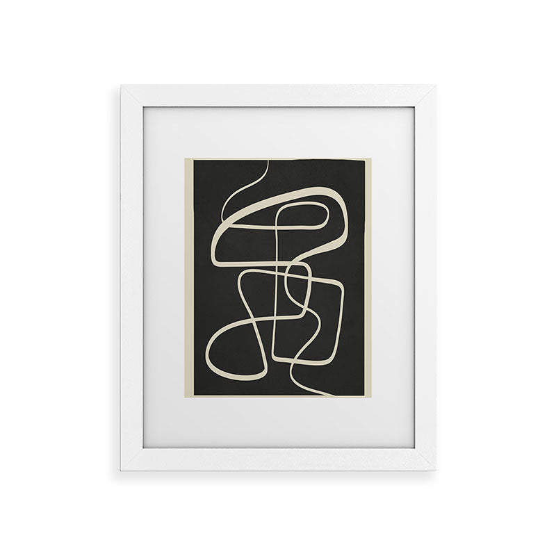 Modern Abstract Lines - Noir Framed Art Print Gallery Image 51
