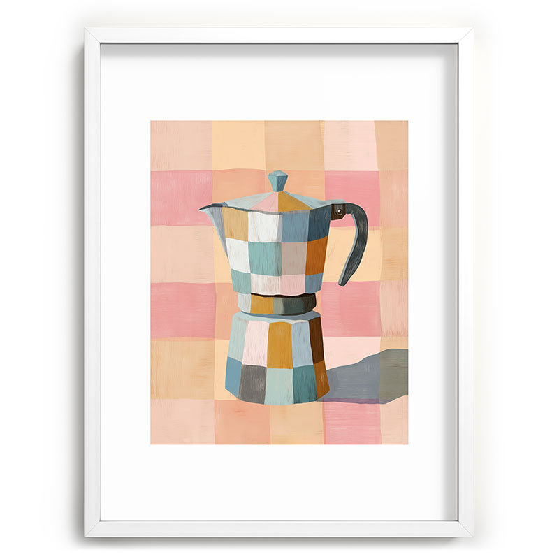 Patchwork Moka Pot Framed Art Print Gallery Image 78