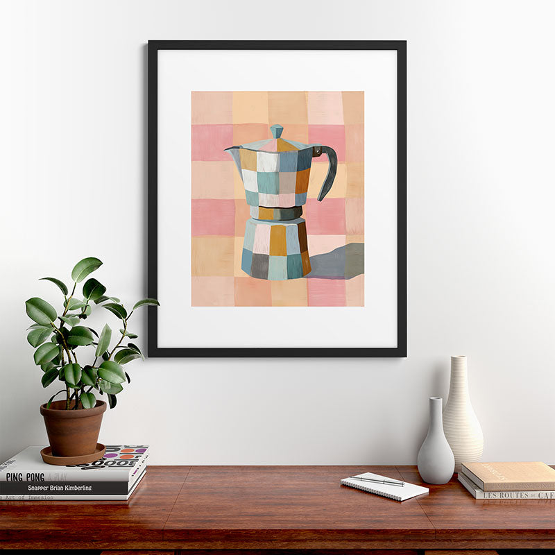 Patchwork Moka Pot Framed Art Print Gallery Image 35