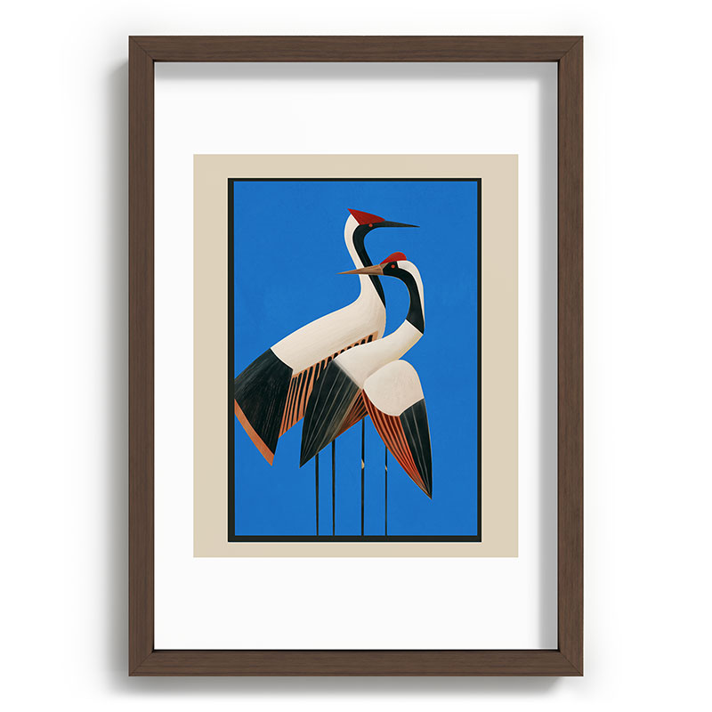 Stillness in Motion - Abstract Cranes in Blue Framed Art Print Gallery Image 65