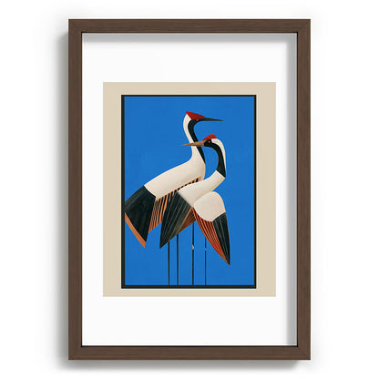 Stillness in Motion - Abstract Cranes in Blue Framed Art Print Gallery Image 65