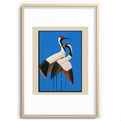Stillness in Motion - Abstract Cranes in Blue Framed Art Print Gallery Image 74
