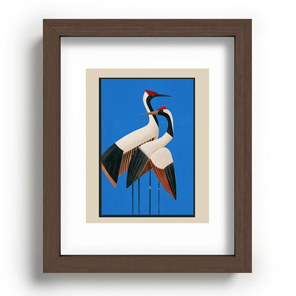 Stillness in Motion - Abstract Cranes in Blue Framed Art Print Gallery Image 64