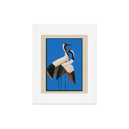 Stillness in Motion - Abstract Cranes in Blue Art Print Gallery Image 5