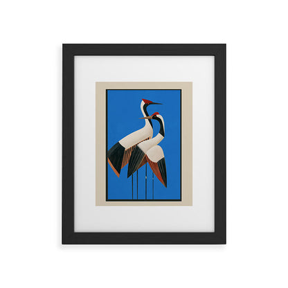 Stillness in Motion - Abstract Cranes in Blue Framed Art Print Gallery Image 29