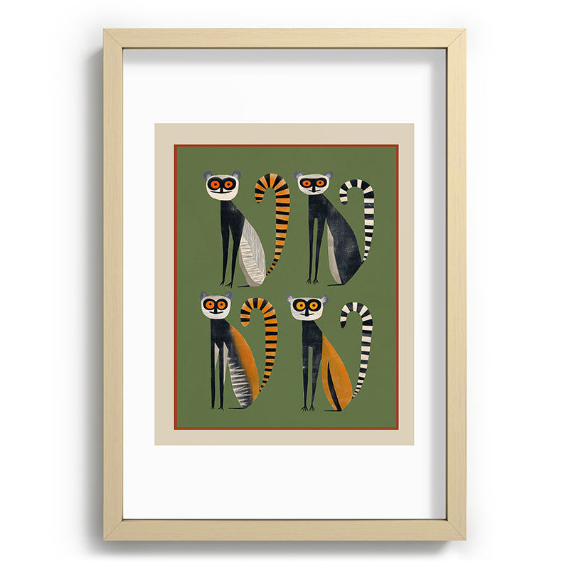 Striped Lemurs Framed Art Print Gallery Image 71