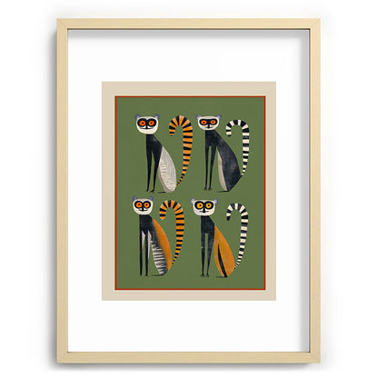 Striped Lemurs Framed Art Print Gallery Image 72