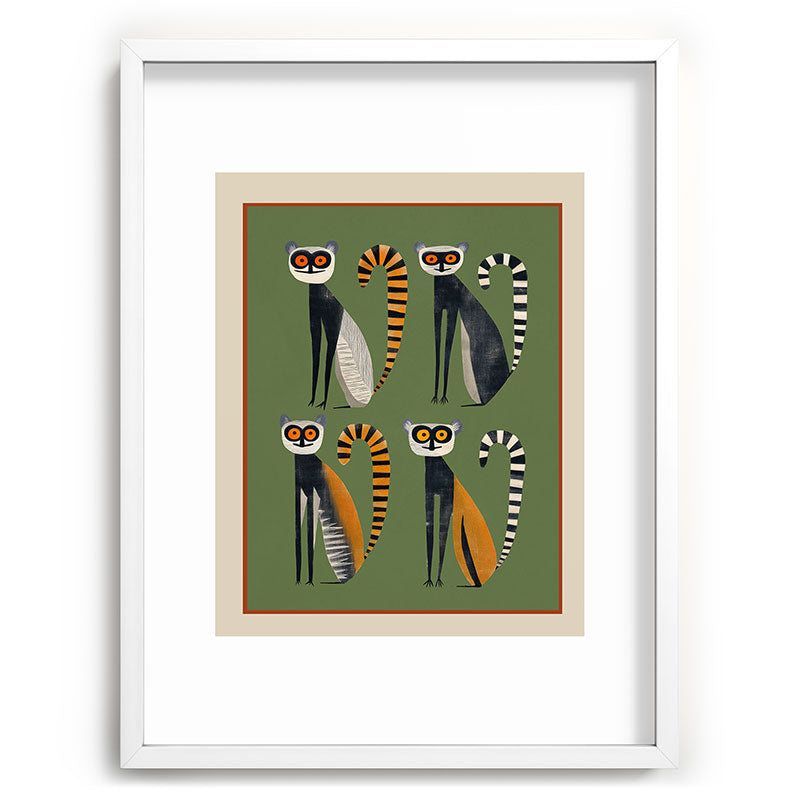 Striped Lemurs Framed Art Print Gallery Image 78