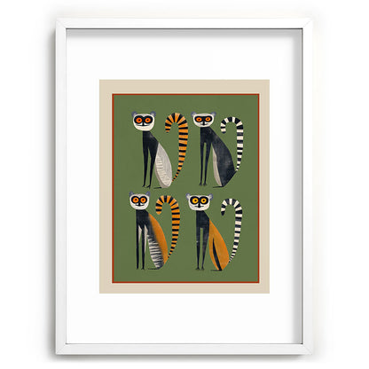 Striped Lemurs Framed Art Print Gallery Image 78
