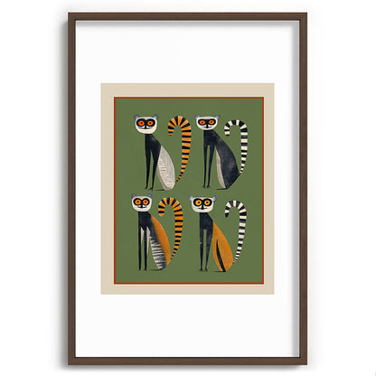 Striped Lemurs Framed Art Print Gallery Image 68