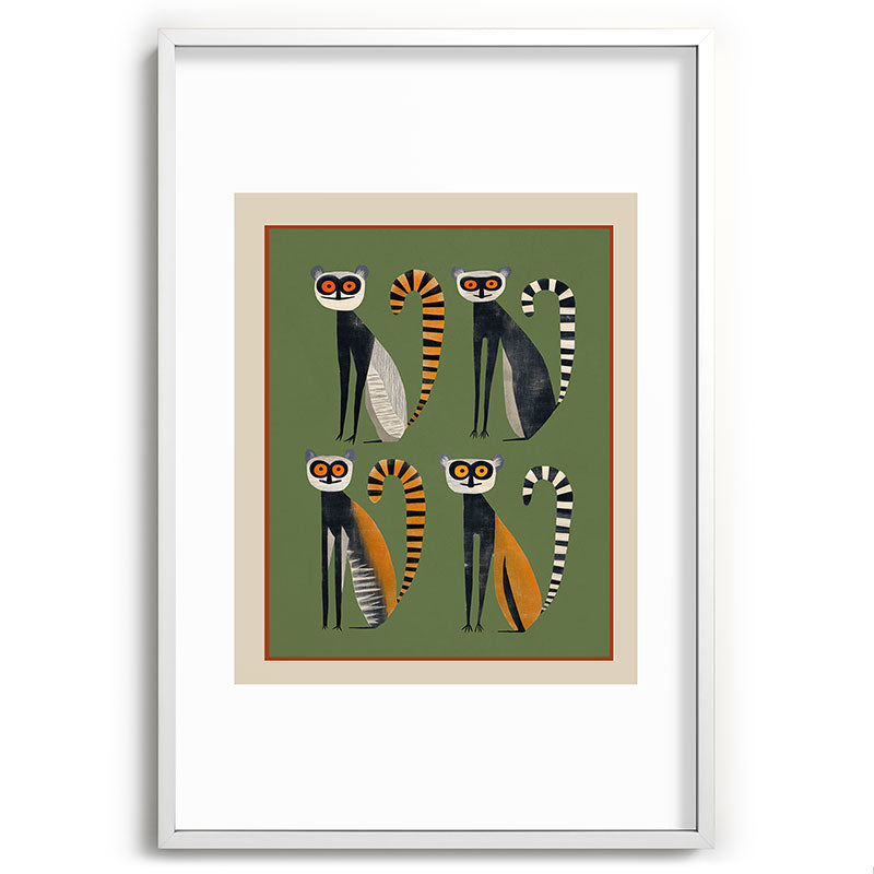 Striped Lemurs Framed Art Print Gallery Image 80