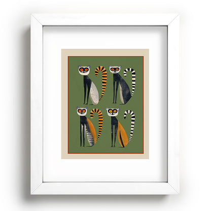 Striped Lemurs Framed Art Print Gallery Image 75