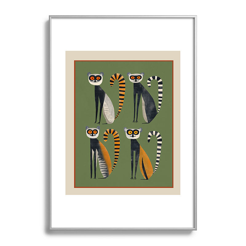 Striped Lemurs Framed Art Print Gallery Image 97