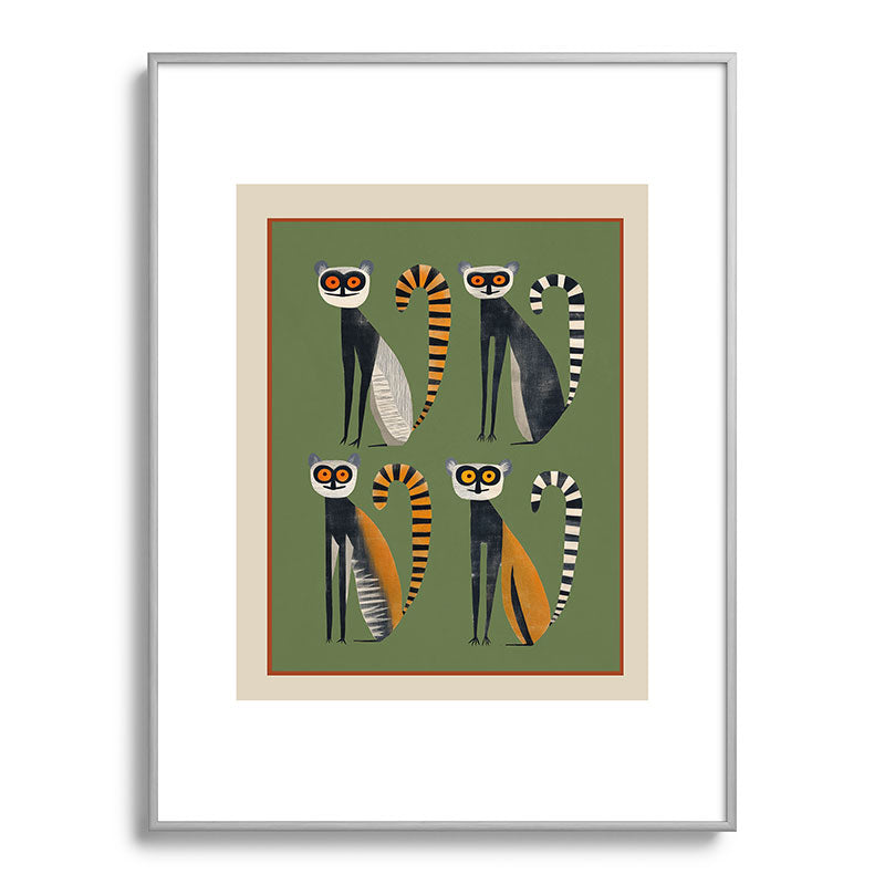 Striped Lemurs Framed Art Print Gallery Image 98