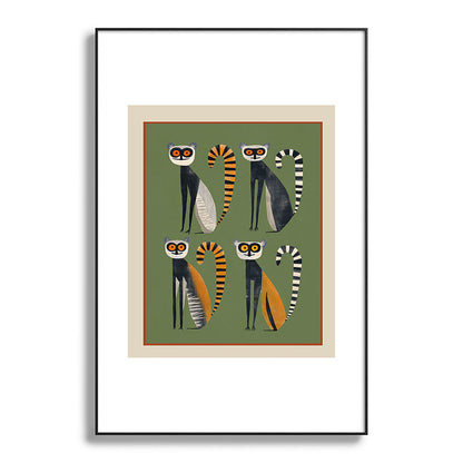 Striped Lemurs Framed Art Print Gallery Image 87