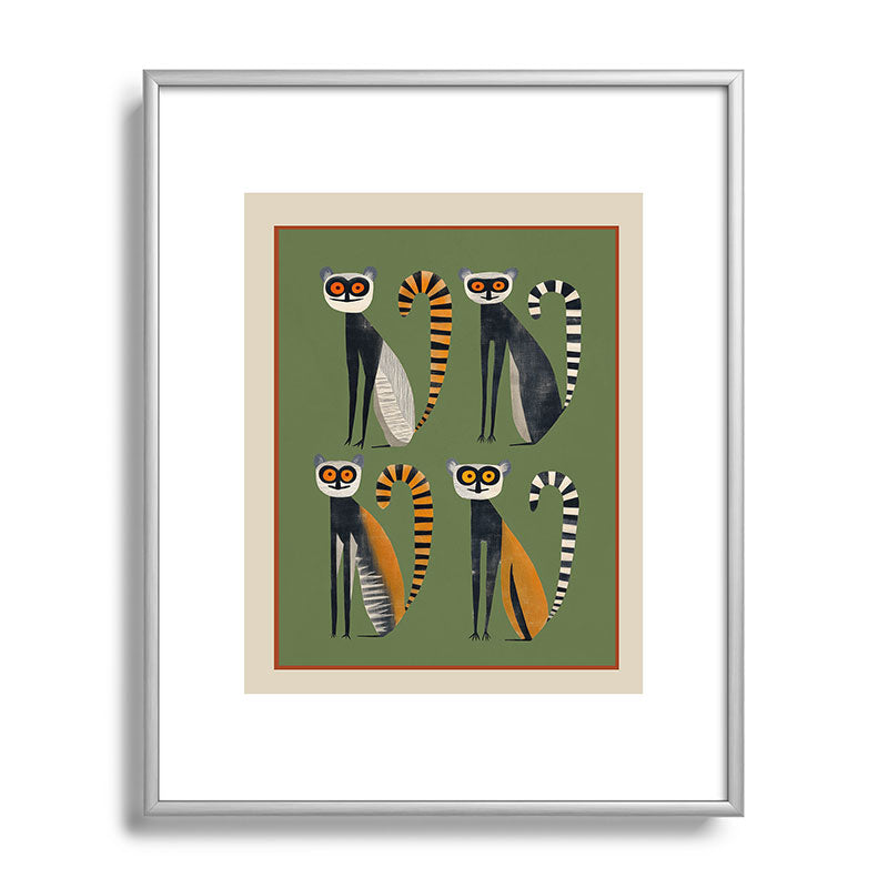 Striped Lemurs Framed Art Print Gallery Image 96