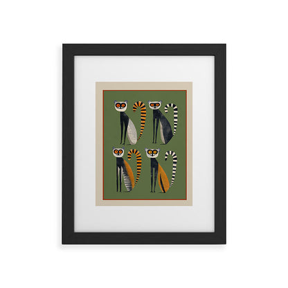 Striped Lemurs Framed Art Print Gallery Image 29