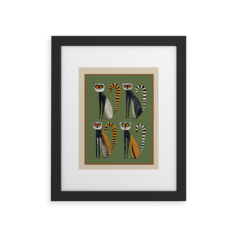 Striped Lemurs Framed Art Print Gallery Image 33
