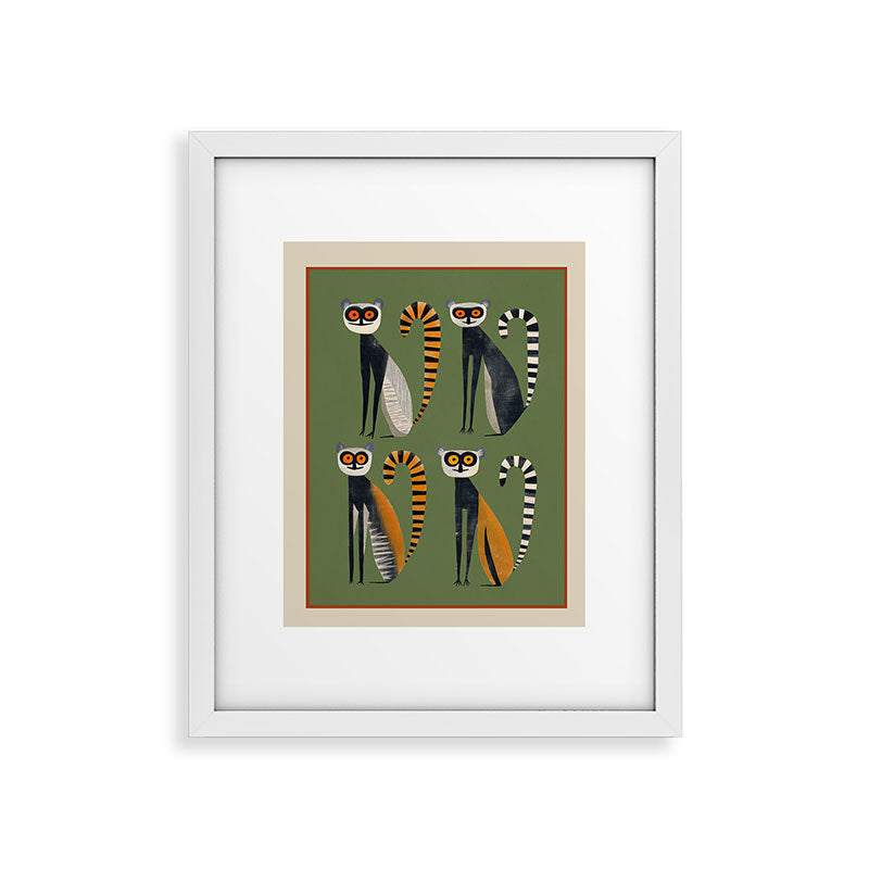 Striped Lemurs Framed Art Print Gallery Image 25