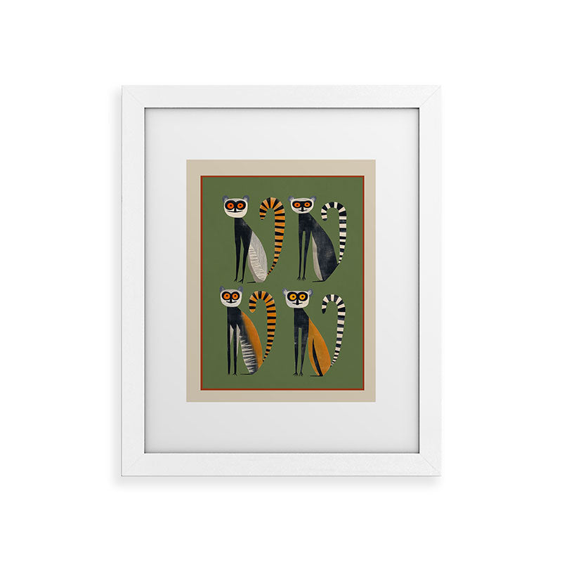 Striped Lemurs Framed Art Print Gallery Image 51