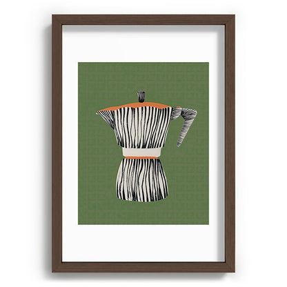 Zebra Moka in Olive Framed Art Print Gallery Image 65