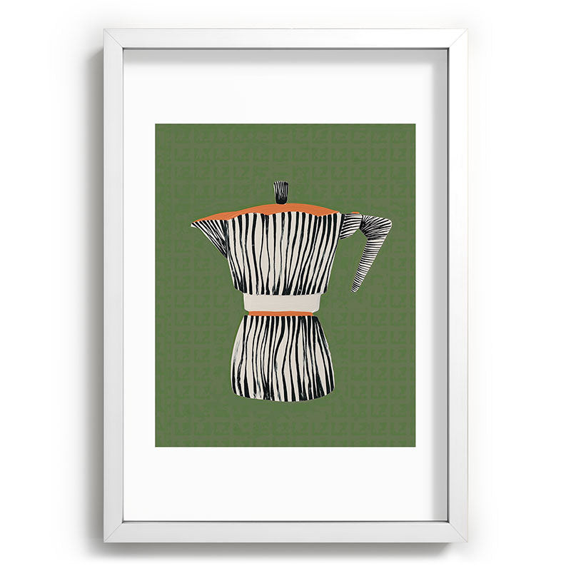 Zebra Moka in Olive Framed Art Print Gallery Image 77
