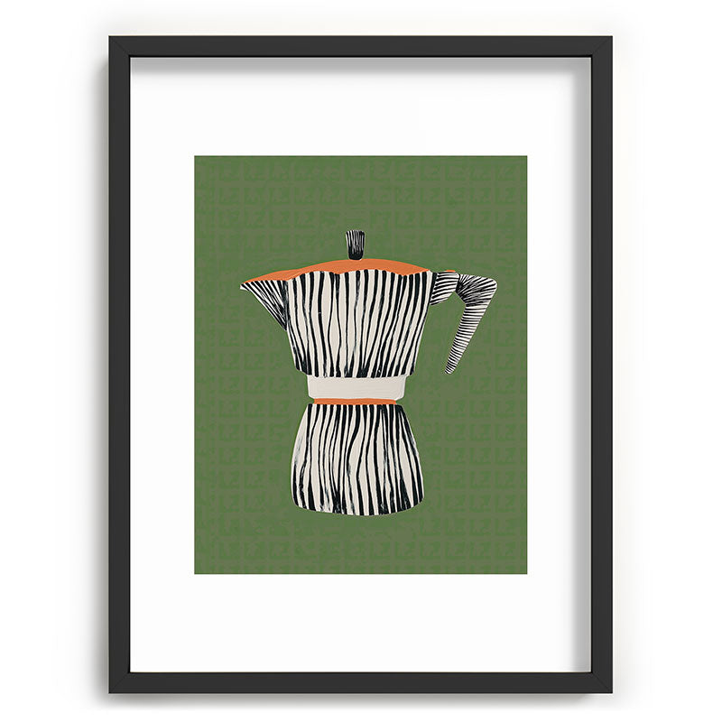 Zebra Moka in Olive Framed Art Print Gallery Image 60