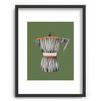 Zebra Moka in Olive Framed Art Print Gallery Image 60