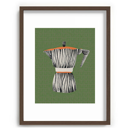 Zebra Moka in Olive Framed Art Print Gallery Image 66