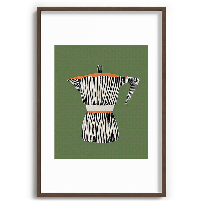Zebra Moka in Olive Framed Art Print Gallery Image 68