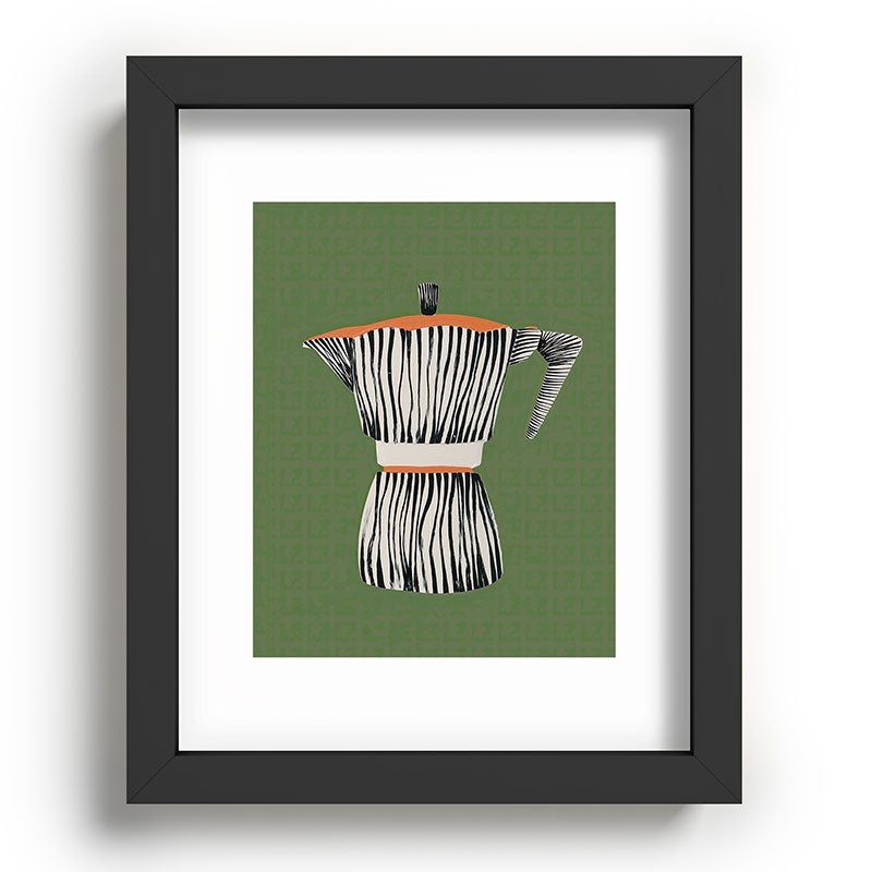 Zebra Moka in Olive Framed Art Print Gallery Image 58