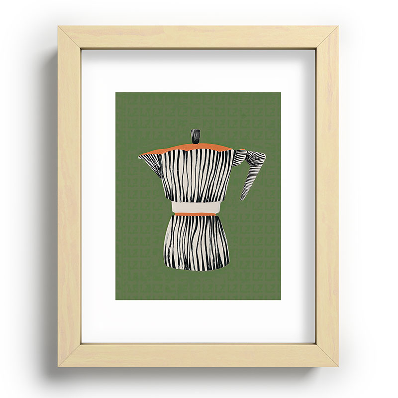 Zebra Moka in Olive Framed Art Print Gallery Image 70