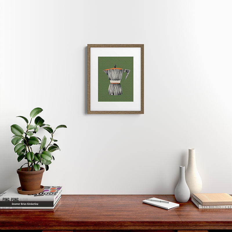 Zebra Moka in Olive Framed Art Print Gallery Image 11