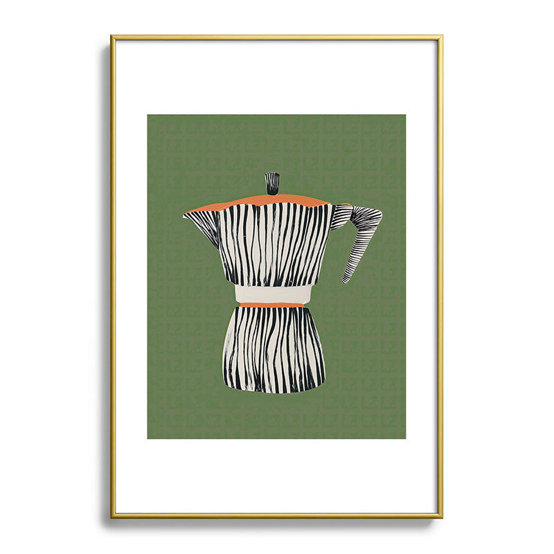 Zebra Moka in Olive Framed Art Print Gallery Image 90