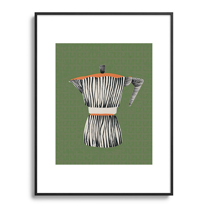 Zebra Moka in Olive Framed Art Print Gallery Image 84